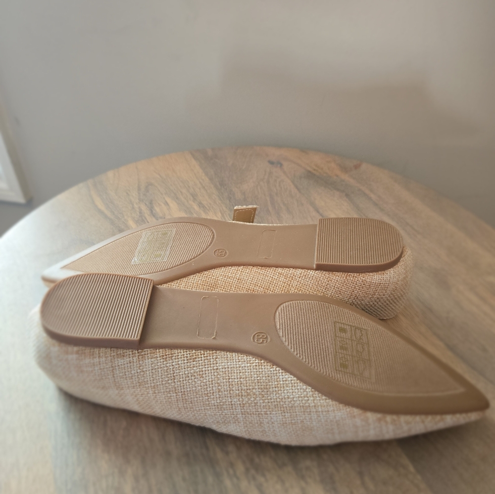 Journee Collection Beige Tweed Mary Jane Flats - Picture 6 of 14